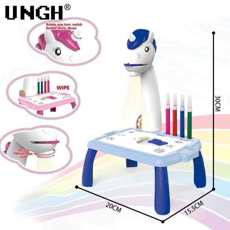 UNGH Crianças projetor LED mesa de desenho brinquedo pintura