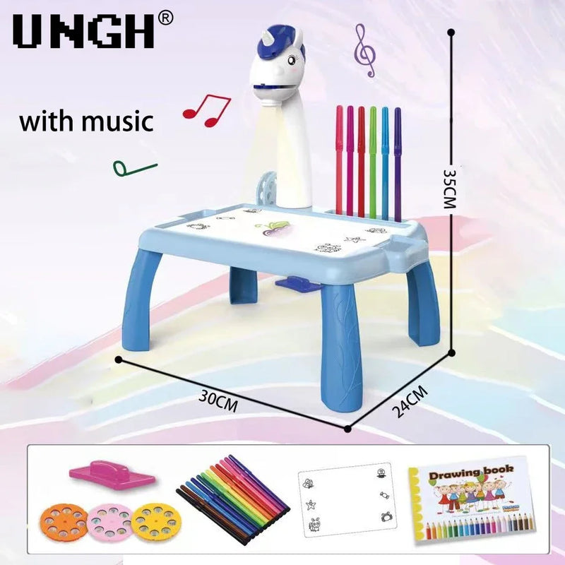 UNGH Crianças projetor LED mesa de desenho brinquedo pintura
