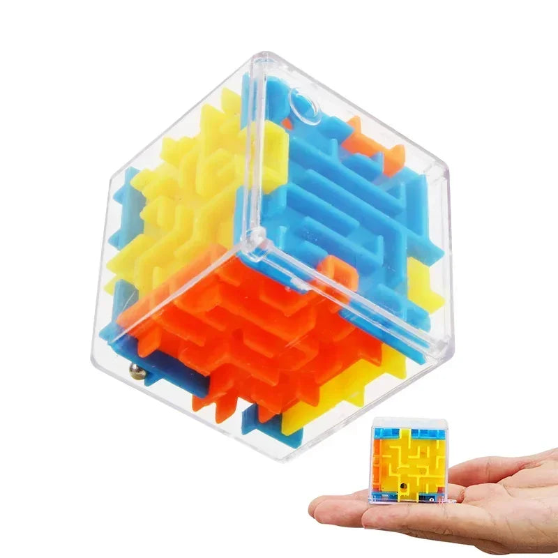 Cubo Mágico Labirinto 3D Quebra-cabeça Transparente de Seis Lados