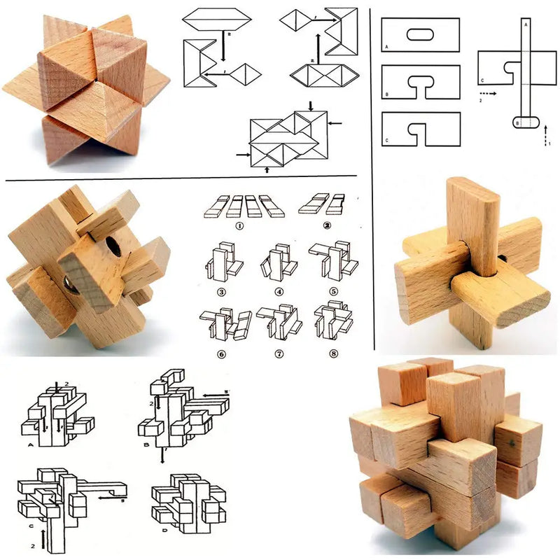 Quebra-cabeça de QI, brinquedo educacional para crianças, jogo de quebra-cabeça 3D