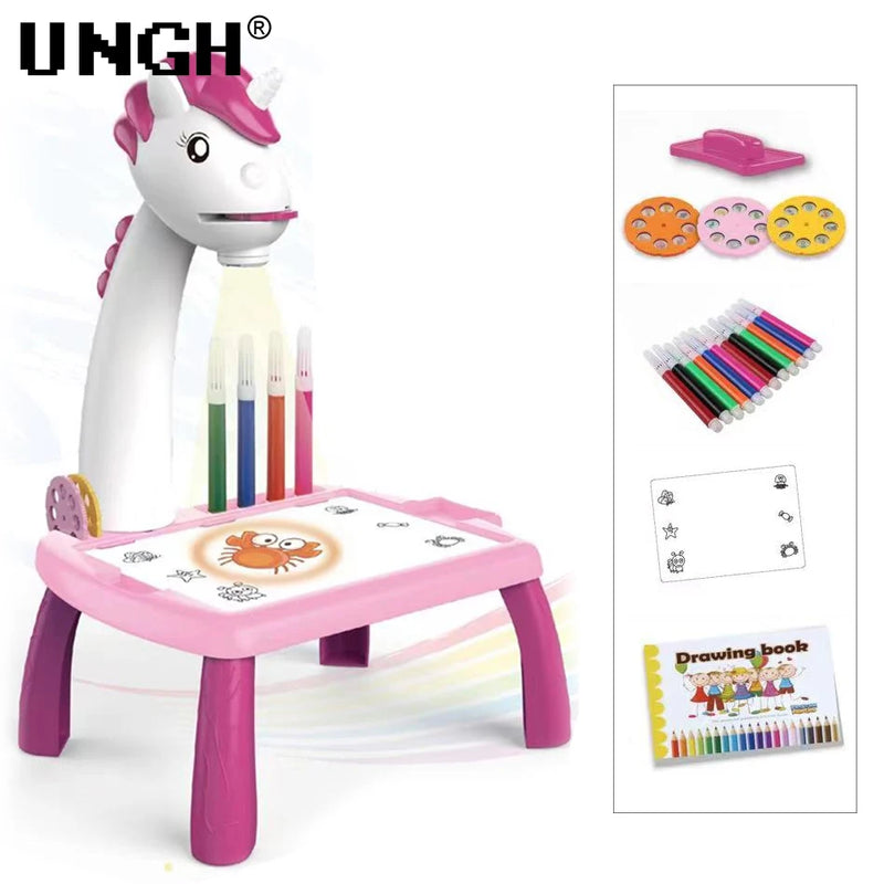 UNGH Crianças projetor LED mesa de desenho brinquedo pintura