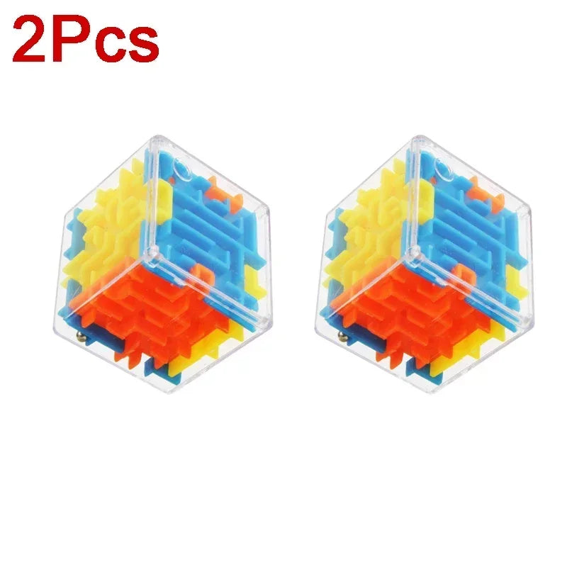 Cubo Mágico Labirinto 3D Quebra-cabeça Transparente de Seis Lados