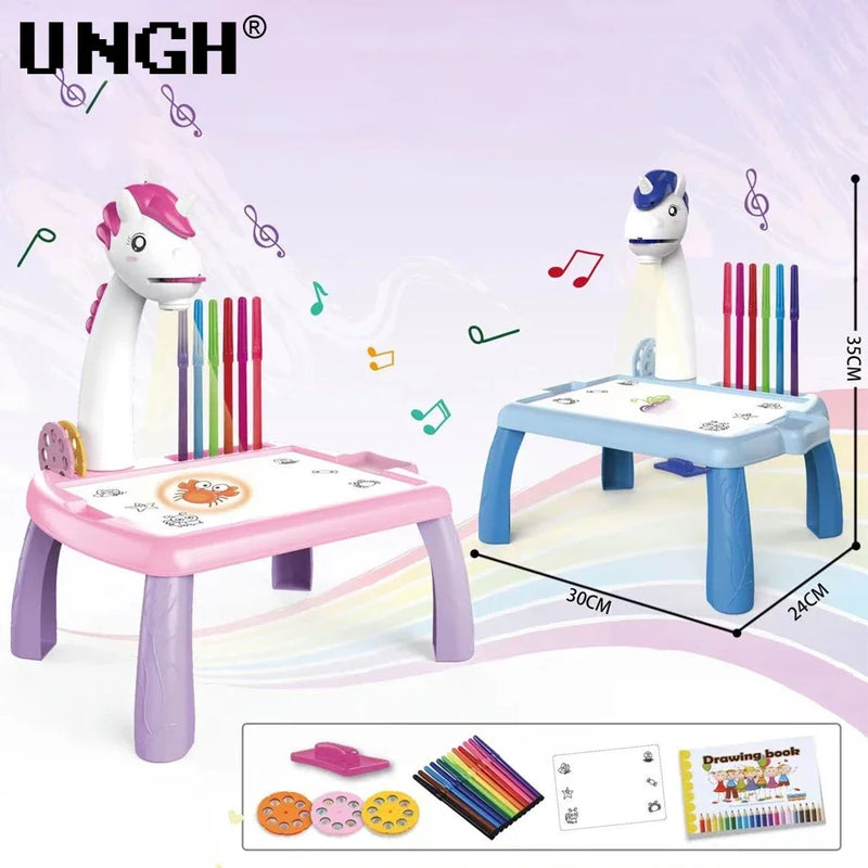 UNGH Crianças projetor LED mesa de desenho brinquedo pintura