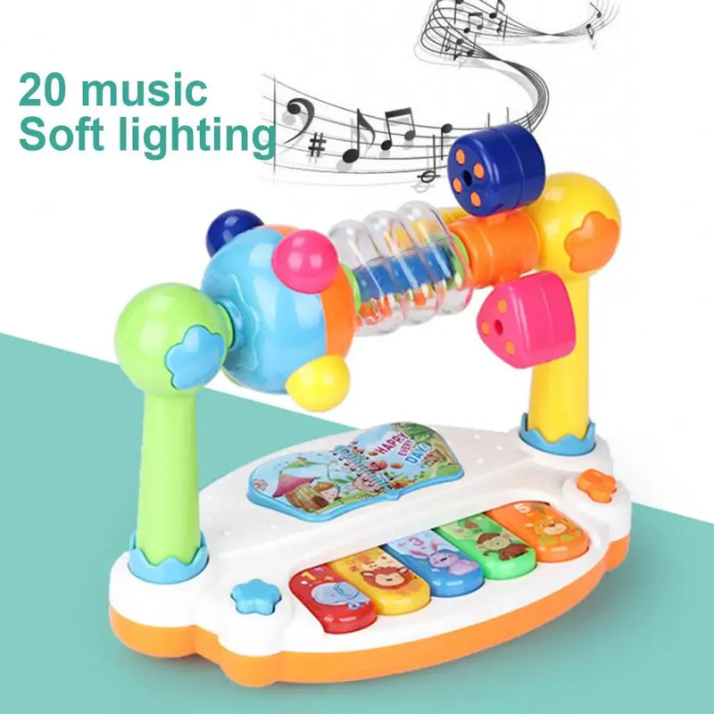 teclado de piano giratório com som suave, brinquedos musicais