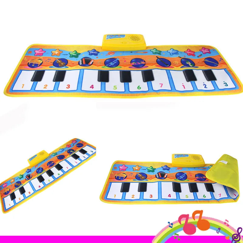 Tapete de piano para crianças, teclado fitness para crianças