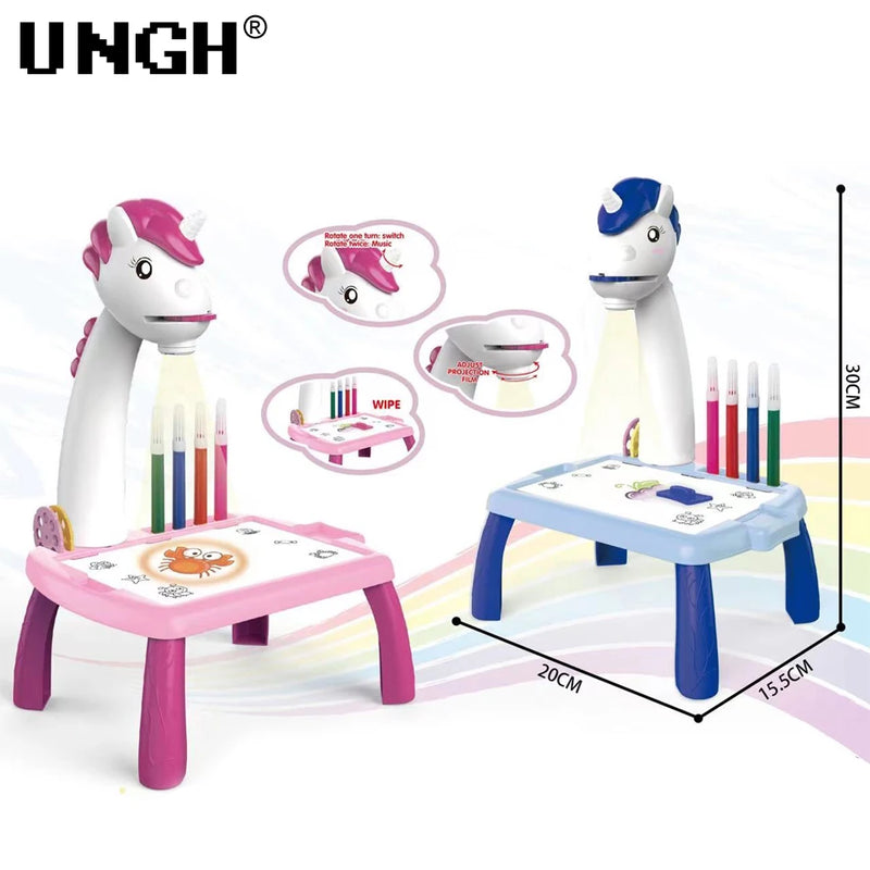 UNGH Crianças projetor LED mesa de desenho brinquedo pintura