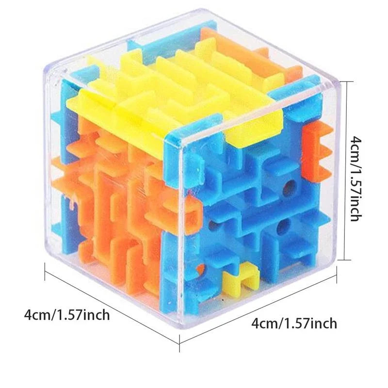 Cubo Mágico Labirinto 3D Quebra-cabeça Transparente de Seis Lados