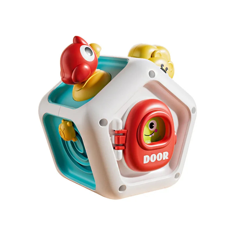 Brinquedos sensoriais Montessori, cubo de atividades