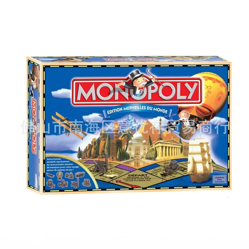 Jogo de tabuleiro francês Monopoly World Tour com cartas russas