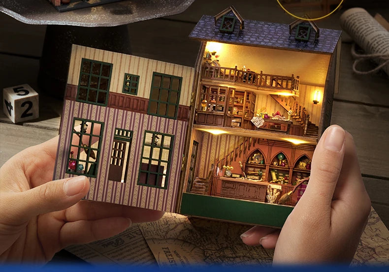 Mini casa de bonecas de madeira faça você mesmo com móveis leves