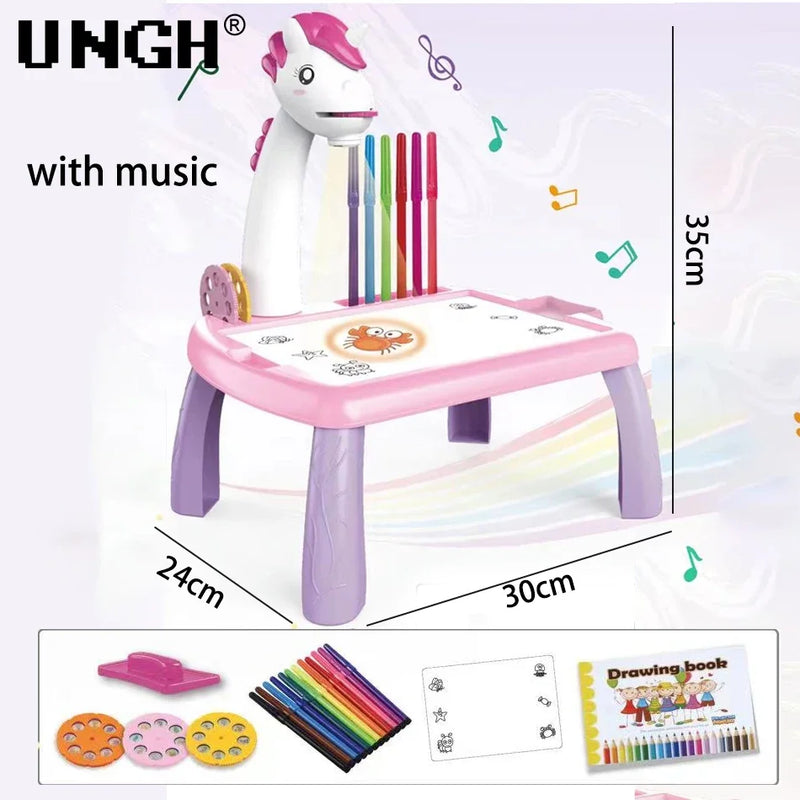UNGH Crianças projetor LED mesa de desenho brinquedo pintura