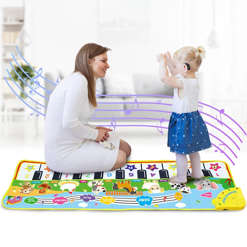 Tapete de piano para crianças, teclado fitness para crianças
