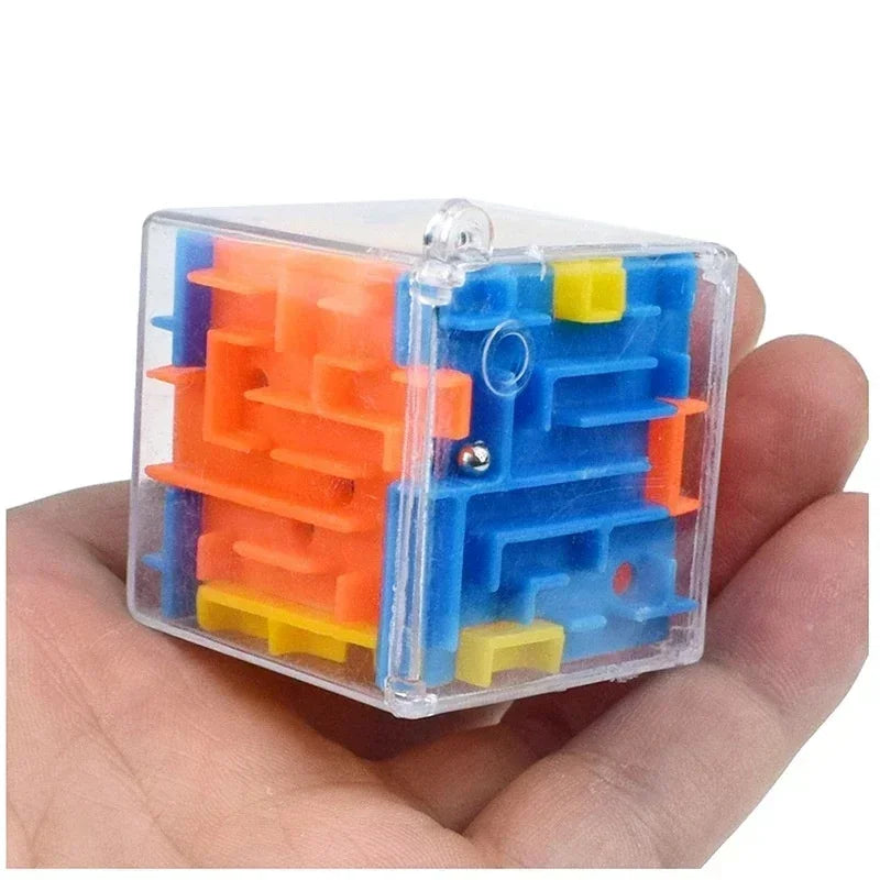 Cubo Mágico Labirinto 3D Quebra-cabeça Transparente de Seis Lados