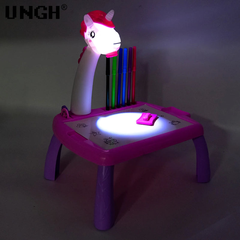 UNGH Crianças projetor LED mesa de desenho brinquedo pintura