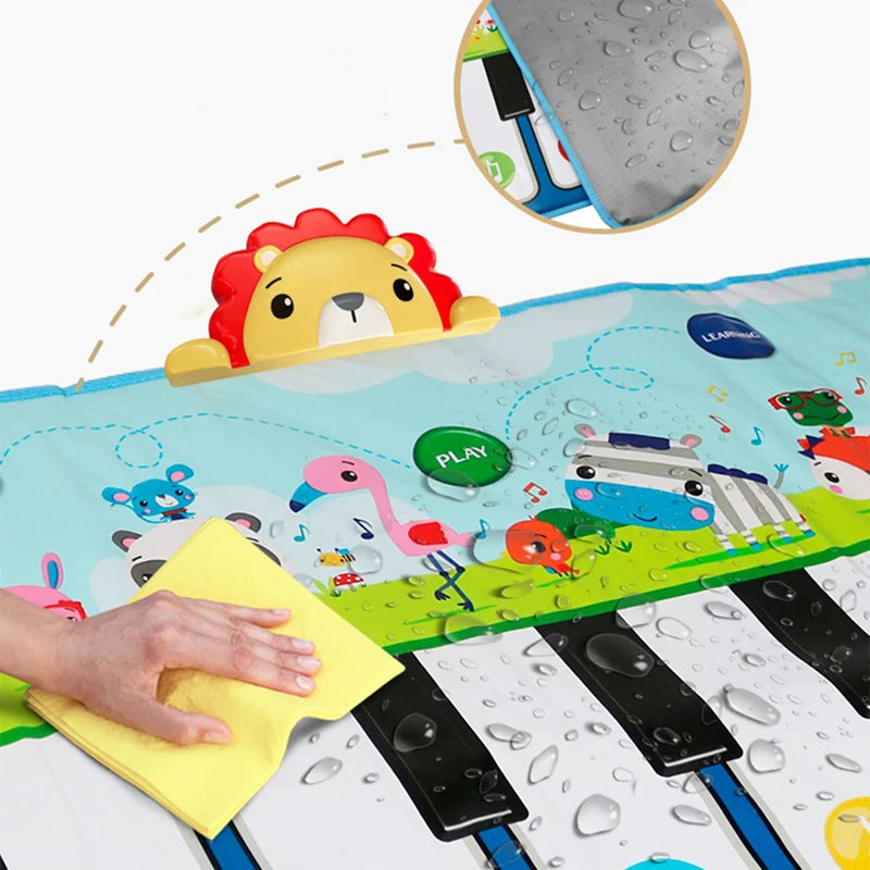 Tapete de piano para crianças, teclado fitness para crianças
