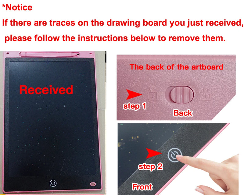 polegadas LCD prancheta de desenho tablet de escrita digital quadro negro