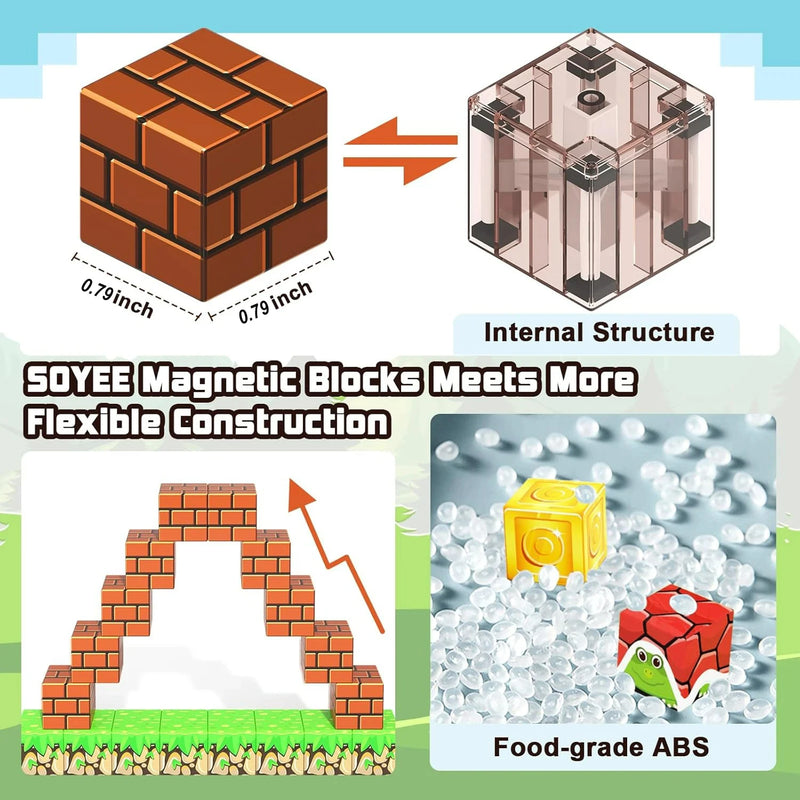 100pcs Magnetic Blocks Set, Magnetic Building