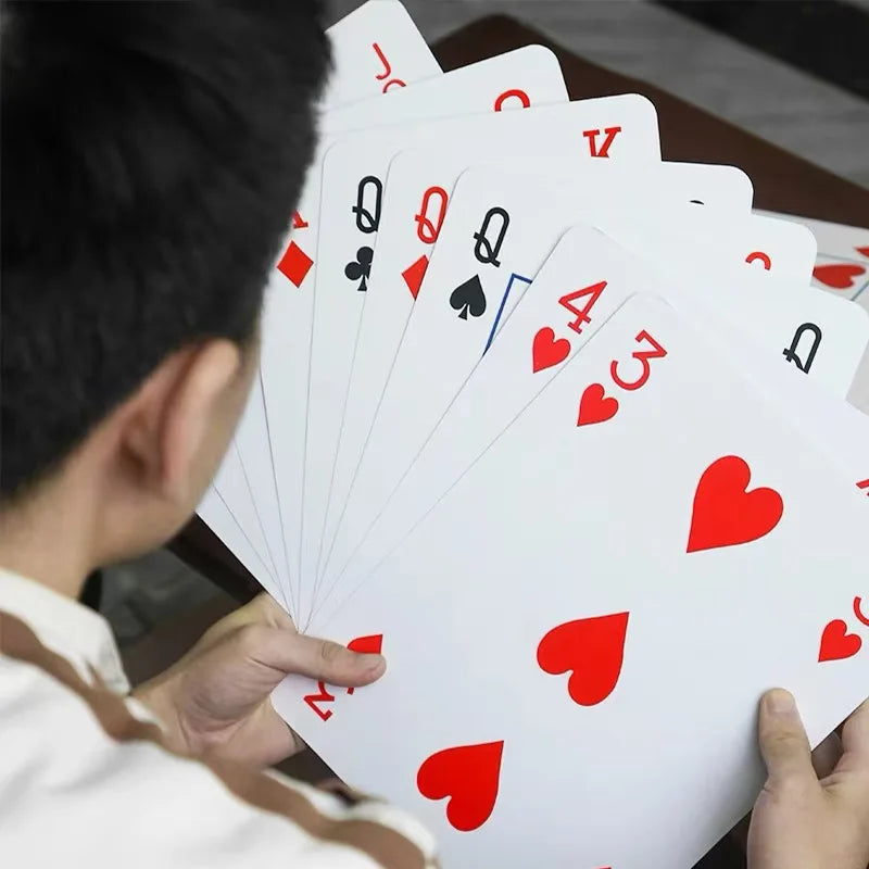 Cartas de pôquer grandes, 4 vezes maiores, para adultos e crianças