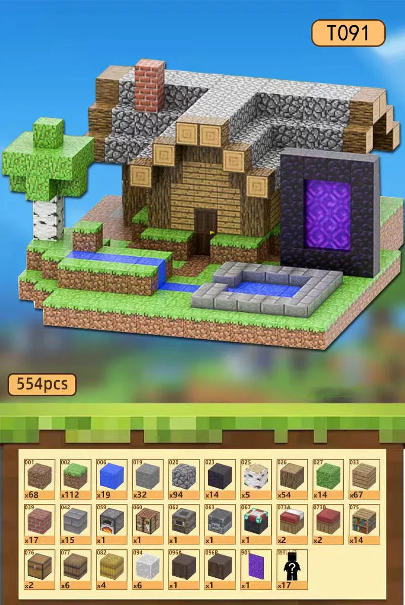 Mine World Magnetic Building Blocks Magnetic