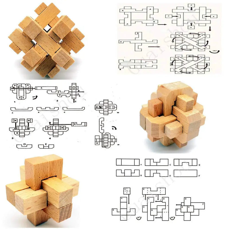 Quebra-cabeça de QI, brinquedo educacional para crianças, jogo de quebra-cabeça 3D