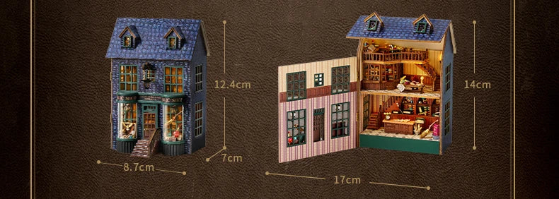 Mini casa de bonecas de madeira faça você mesmo com móveis leves