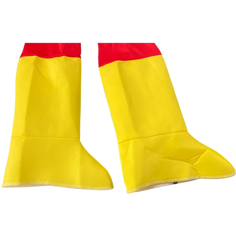 Conjunto de super-heróis de Halloween, fantasia de músculo flash
