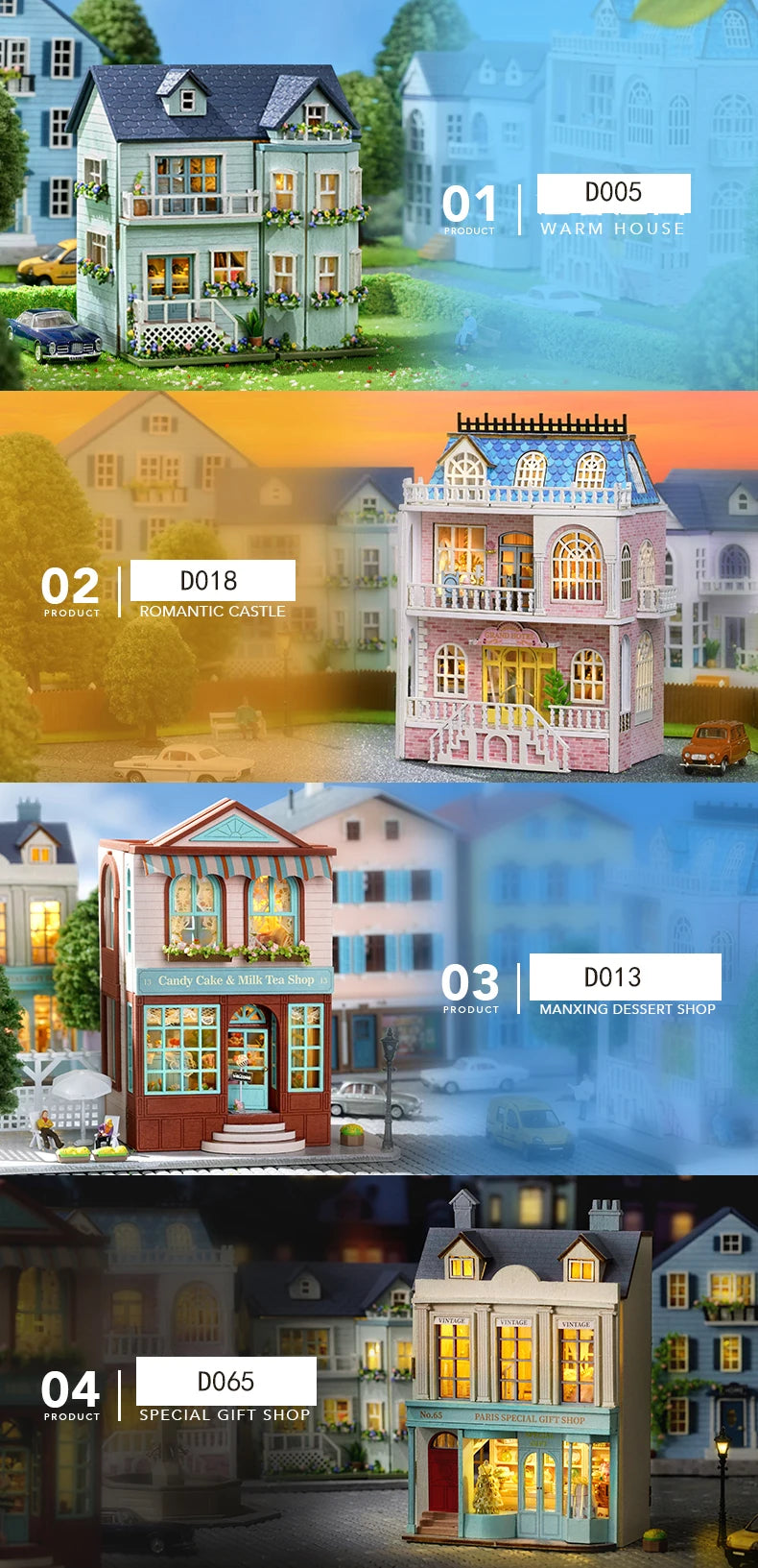 Mini casa de bonecas de madeira faça você mesmo com móveis leves