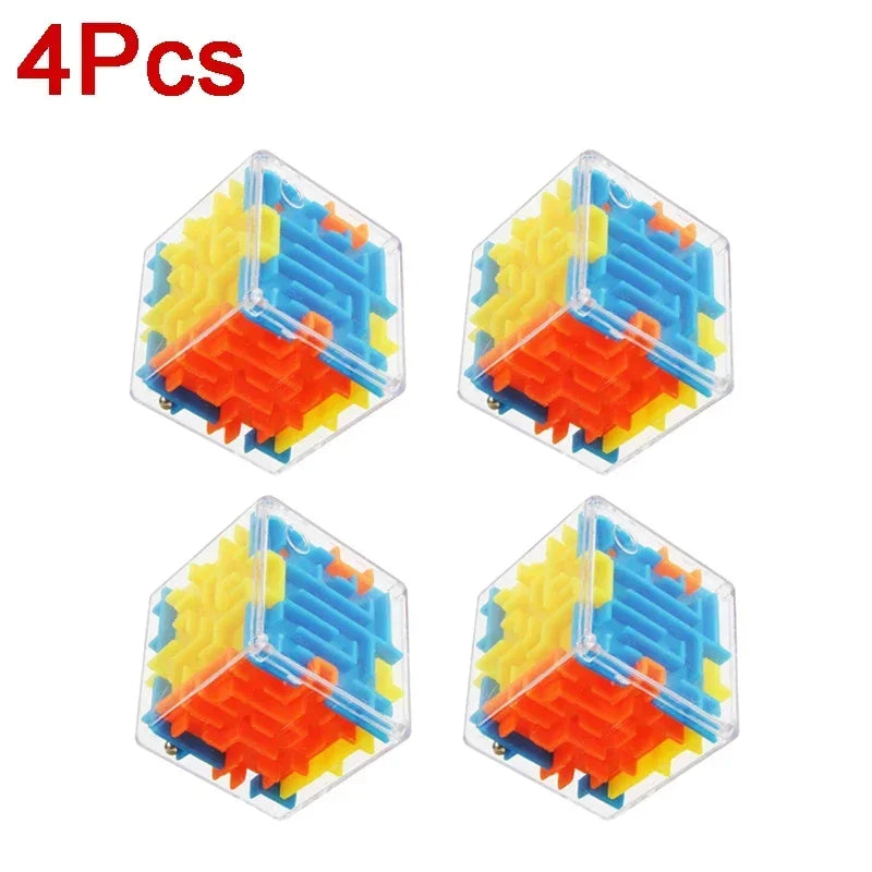 Cubo Mágico Labirinto 3D Quebra-cabeça Transparente de Seis Lados