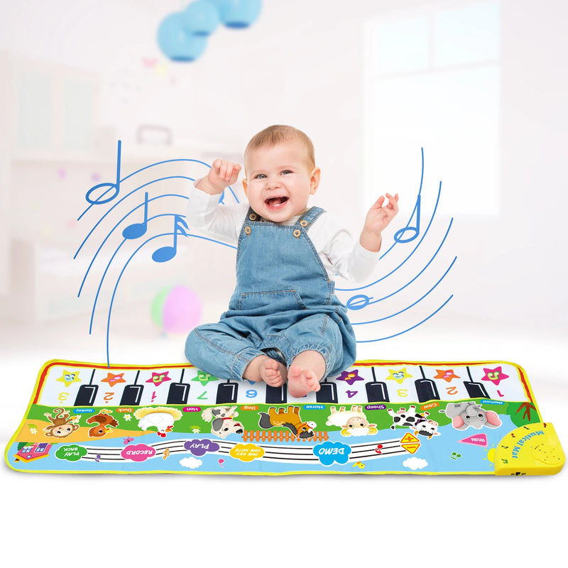 Tapete de piano para crianças, teclado fitness para crianças