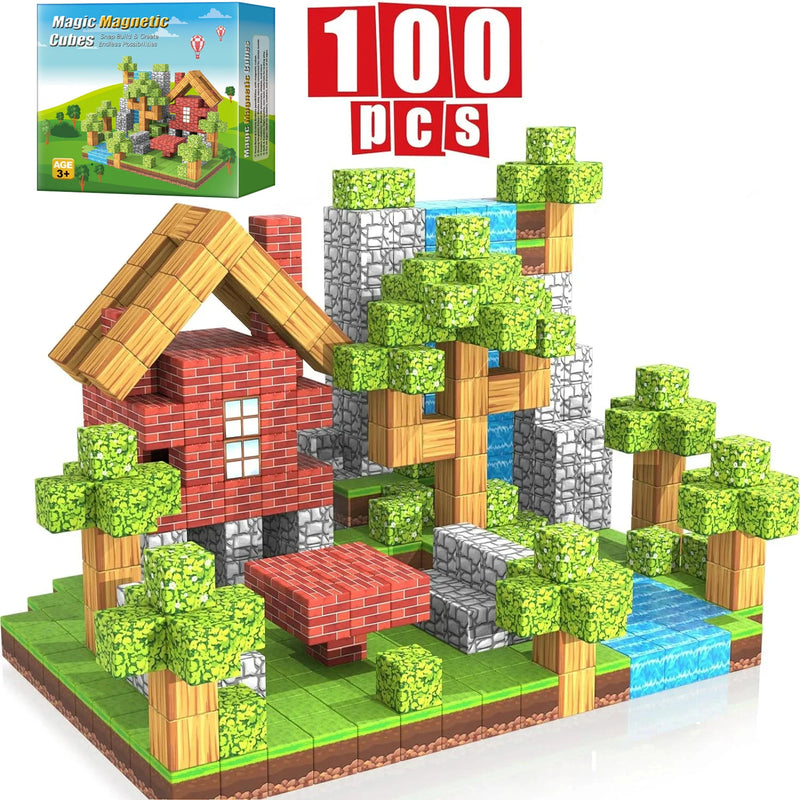 100pcs Magnetic Blocks Set, Magnetic Building