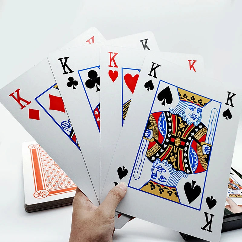 Cartas de pôquer grandes, 4 vezes maiores, para adultos e crianças