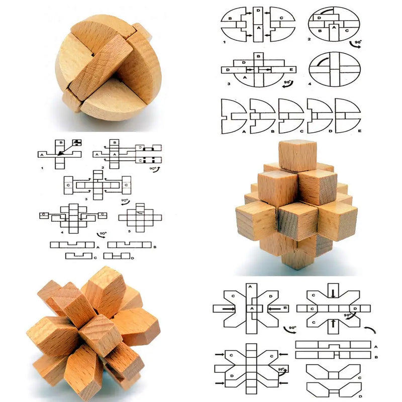 Quebra-cabeça de QI, brinquedo educacional para crianças, jogo de quebra-cabeça 3D