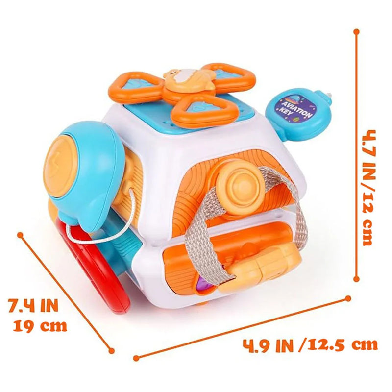 Brinquedos sensoriais Montessori, cubo de atividades