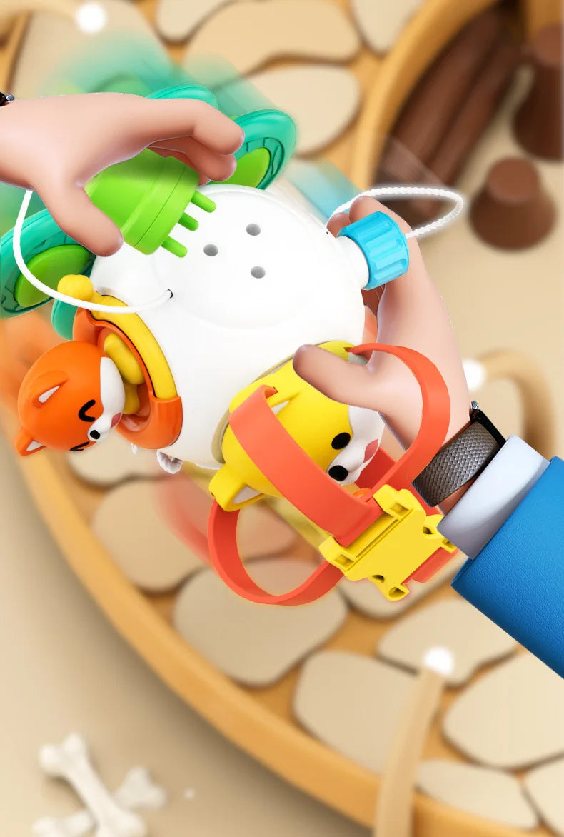 Brinquedos sensoriais Montessori, cubo de atividades