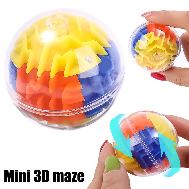 Cubo Mágico Labirinto 3D Quebra-cabeça Transparente de Seis Lados