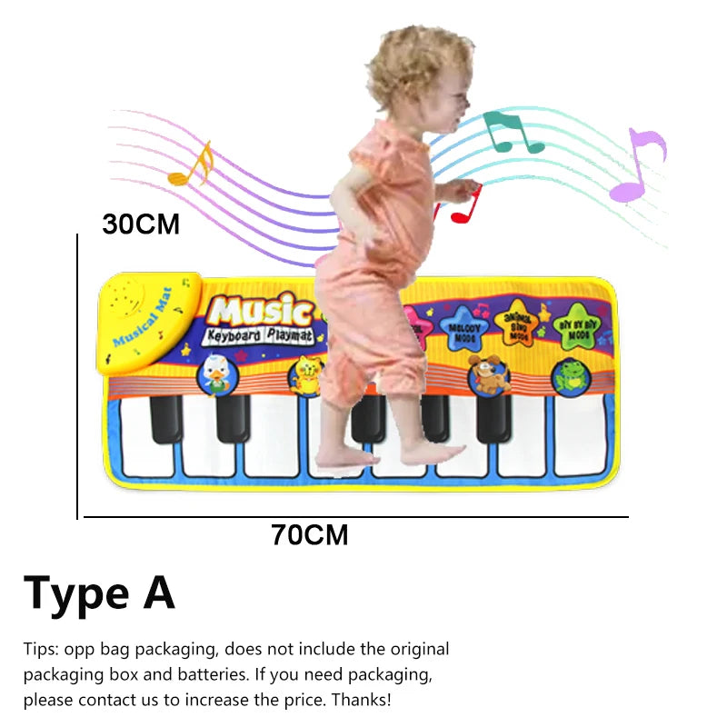 Tapete de piano para crianças, teclado fitness para crianças