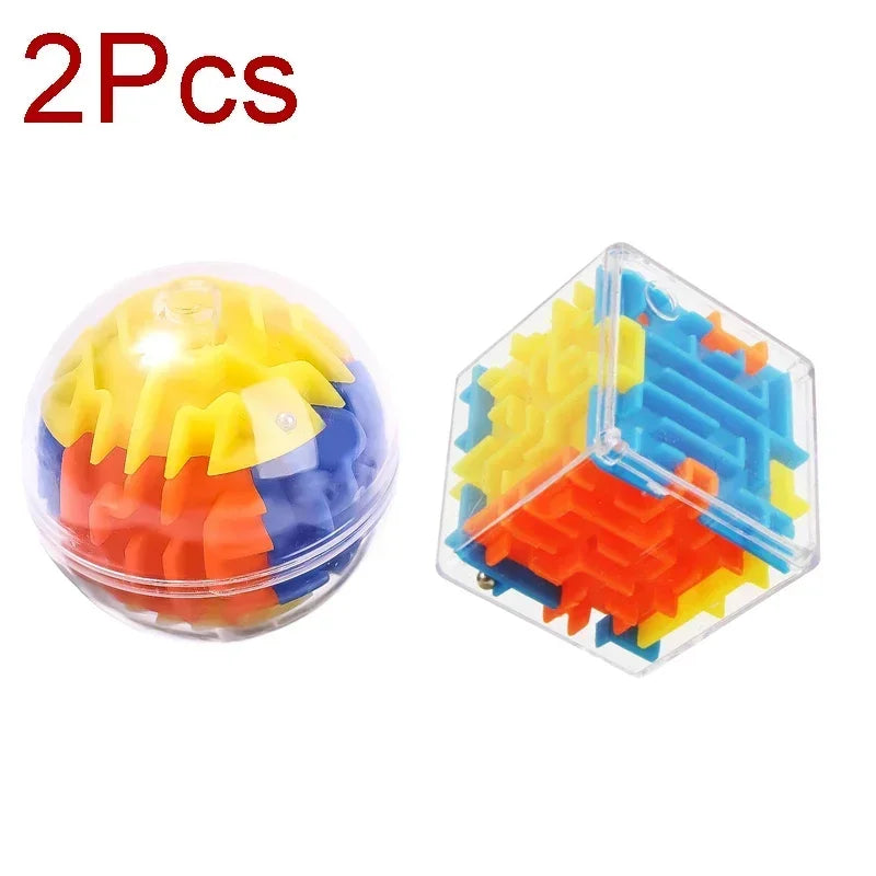 Cubo Mágico Labirinto 3D Quebra-cabeça Transparente de Seis Lados