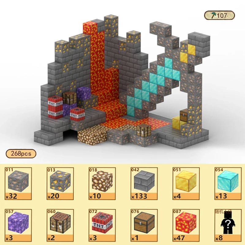 Mine World Magnetic Building Blocks Magnetic