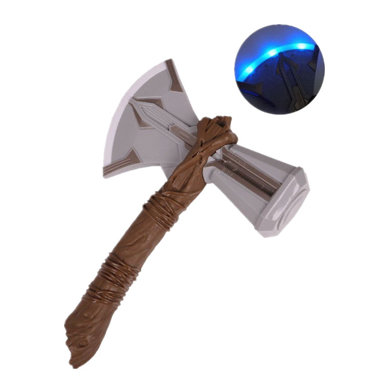 Fantasia de Thor Muscle para crianças, brinquedo infantil, machado iluminado, fantasia de Halloween
