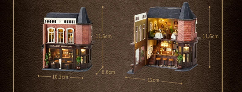 Mini casa de bonecas de madeira faça você mesmo com móveis leves