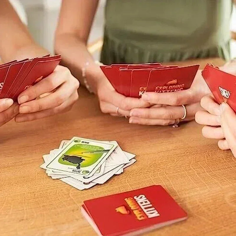 Exploding Kittens 4 em 1 Conjunto de Jogo de Tabuleiro para Festa em Família