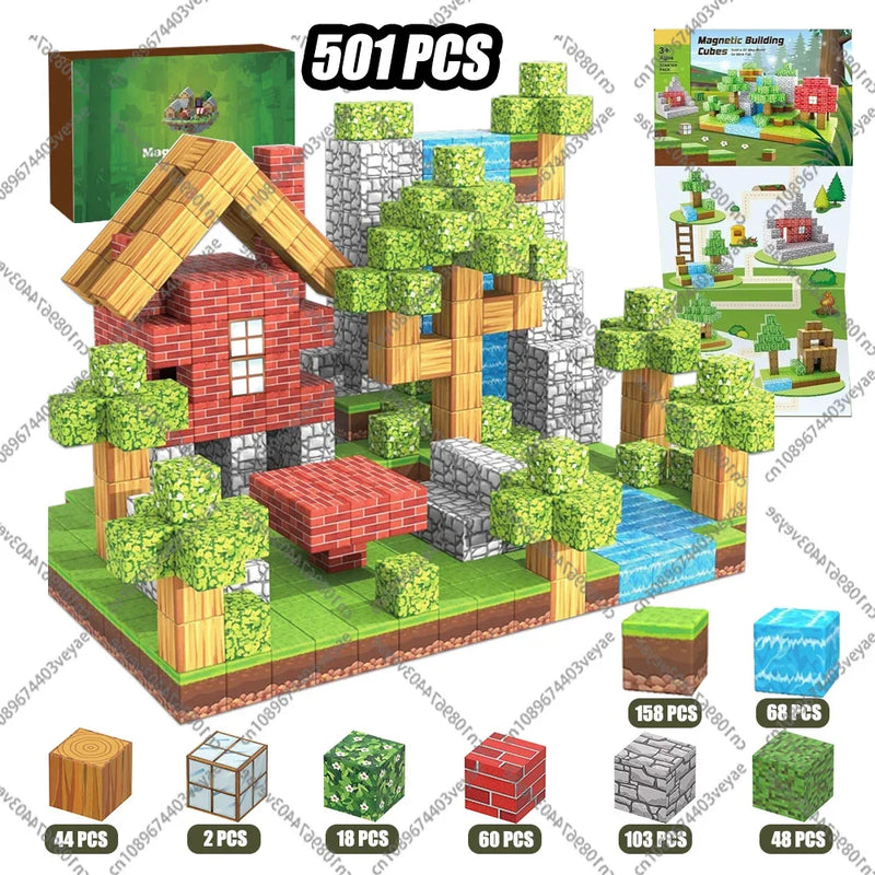 Mine World Magnetic Building Blocks Magnetic