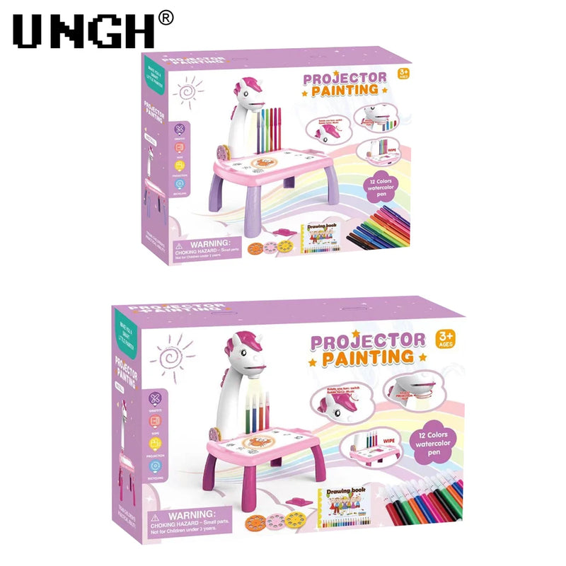 UNGH Crianças projetor LED mesa de desenho brinquedo pintura