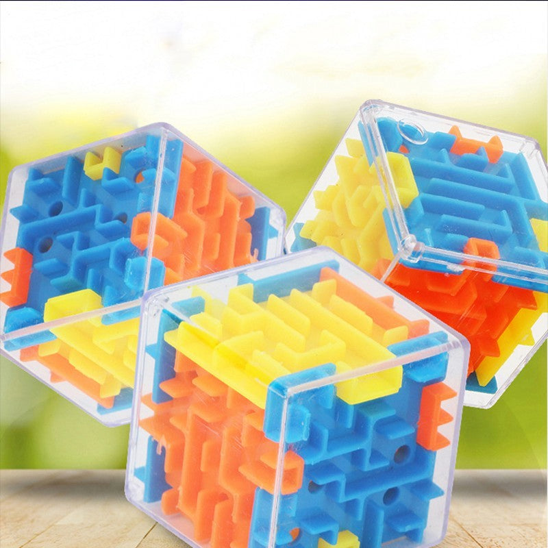 Cubo Mágico Labirinto 3D Quebra-cabeça Transparente de Seis Lados