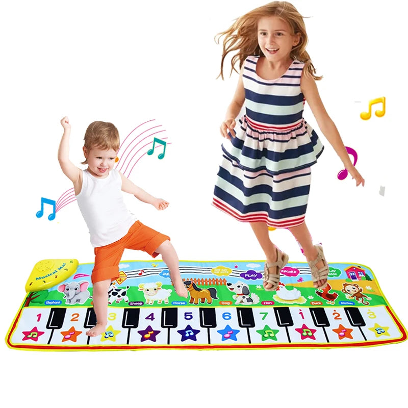 Tapete de piano para crianças, teclado fitness para crianças