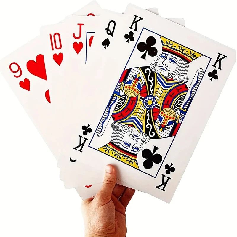 Cartas de pôquer grandes, 4 vezes maiores, para adultos e crianças