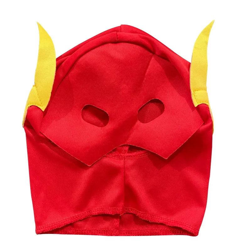 Conjunto de super-heróis de Halloween, fantasia de músculo flash