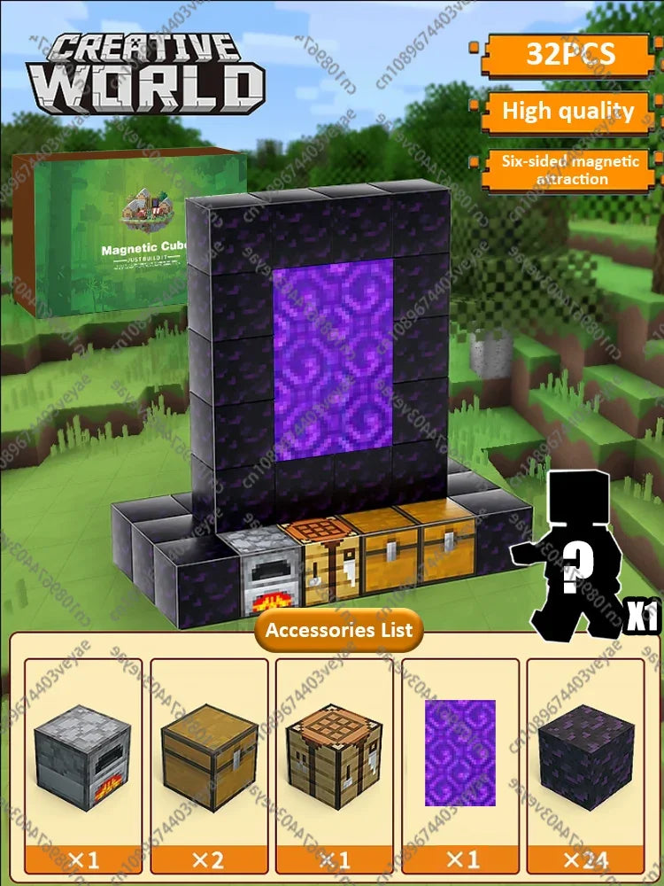 Mine World Magnetic Building Blocks Magnetic