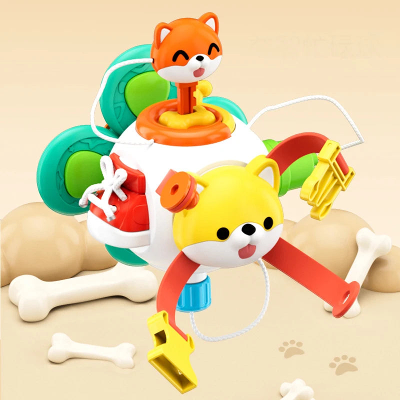 Brinquedos sensoriais Montessori, cubo de atividades