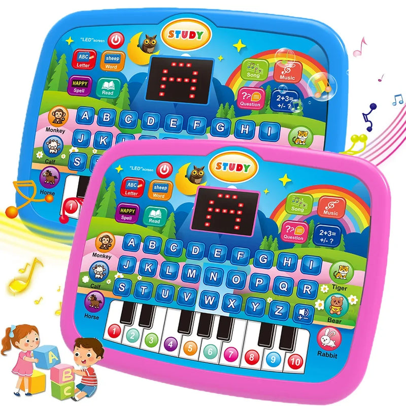 Tablet de brinquedo educativo para crianças, alfabetização, matemática e música para maiores de 3 anos